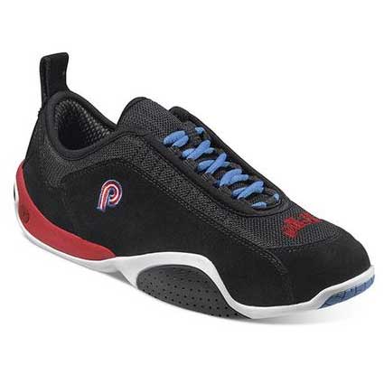 PilotiSpyder S1 Black Suede with Red heel and Blue laces