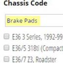Brake Pads - Listed by Chassis