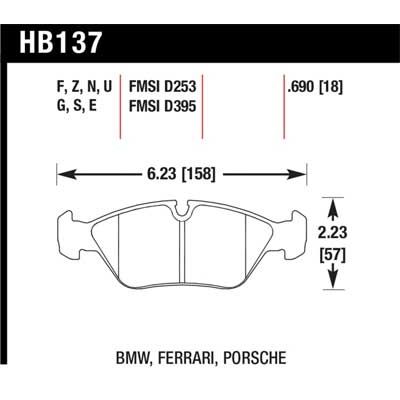 Hawk Performance HP+ Brake Pads, BMW E30 M3 HB137N.690