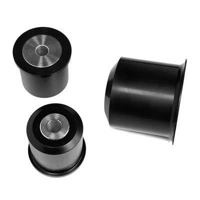 AKG Differential Mount Bushings, BMW 1 Series, E8x (not M), 3 Series, E9x (not M3), Poly 95A with Aluminum Sleeves, Recommended for street or light on-track use.