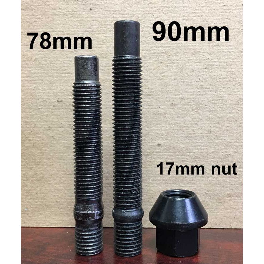 M12 x 1.5 Stud Conversion Kit for Mini/'s Including Nuts and 10mm Spacers Black